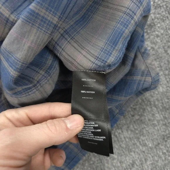 Harley Davidson Shirt Mens Medium Blue Plaid Graphic Motorcycle Biker Mechanic - Picture 5 of 10